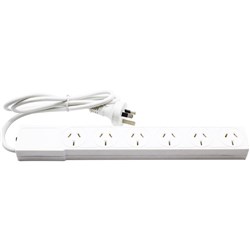 The Brute Power Co. 6 Socket Powerboard White
