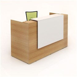 Sorrento Reception Counter Desk 1150Hx1500Wx840mmD White & Beech