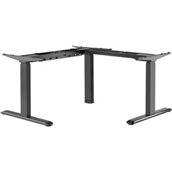 Ergovida Corner Electric Sit-Stand Desk Frame Only 1700/1800W x 700D Black