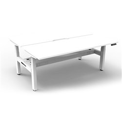 Rapidline Boost+ Back To Back Workstation + Cable Tray 2 Person 1200mmW White/White