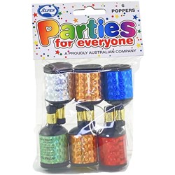 Alpen Parties For Everyone Party Poppers String Release Assorted Colours Pack Of 6