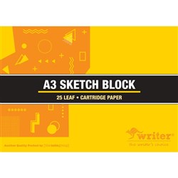Writer Sketch Block A3 25 Leaf Top Glued White