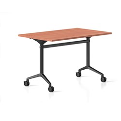 Rapidline Typhoon Flip Top Table 1200W x 600D x 750mmH Cherry Top All Black Frame