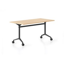 Rapidline Typhoon Flip Top Table 2100W x 750D x 750mmH Oak Top All Black Frame