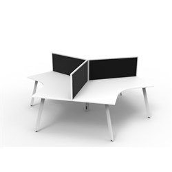 Rapidline Deluxe Infinity 120 Degree Workstation Eternity Leg + Screen 3 Person 2866mmW