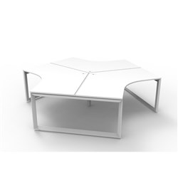 Rapidline Deluxe Infinity 120 Degree Workstation Loop Leg 3 Person 2866W x 2480D x 730mmH
