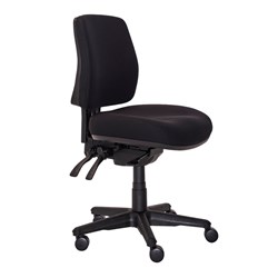 Buro Roma Mid Back Task Chair No Arms With Seat Slide Fabric Seat And Back Black