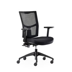 OLG Urban Task Chair Nylon Base With Arms Black Fabric Seat Mesh Back