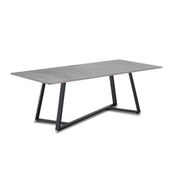 Rapidline Piedra Coffee Table 1200W x 600D x 420mmH Grey Carrara Top Black Base