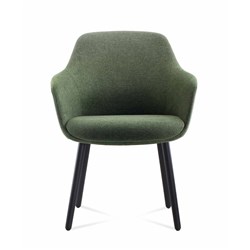 Rapidline Aspen Tub Lounge Chair 4 Leg Black Steel Frame Olive Seat