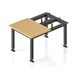 Rapidline Seat Locker Stand 590W x 870D x 450mmH Teak Seat Black Stand