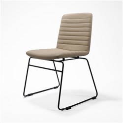 Rapidline Pixel Visitor Chair Black Sled Base Almond PU Leather Seat