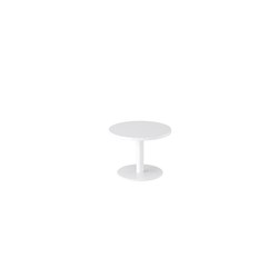 OLG Disc Base Round Coffee Table 600D x 450mmH White Top White Base
