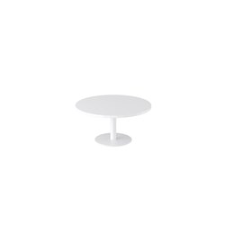 OLG Disc Base Round Coffee Table 900D x 450mmH White Top White Base