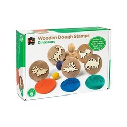 Educational Colours Wooden Dough Stamps Dinosaurs Set Of 6