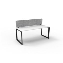 Rapidline Deluxe Infinity Desk Loop Leg Single Sided + Grey Eco Screen 1500Wx730mmH Wht/Bl