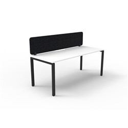 Rapidline Deluxe Infinity Desk Profile Leg Single Sided+Black Eco Screen 1800Wx730mmH Wht/Bl