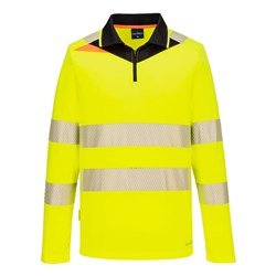 Portwest DX4 Hi-Vis Polo Shirt Long Sleeve 6XL Yellow And Black