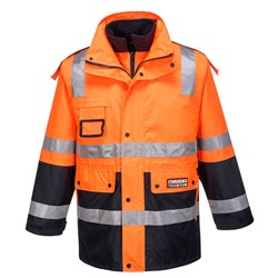Huski Venture Hi-Vis 4-in-1 Contrast Jacket Medium Orange And Navy