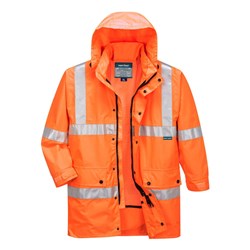 Portwest Argyle Hi-Vis Rain Traffic Jacket 4XL Orange