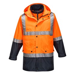 Portwest Eyre Hi-Vis 4-in-1 Contrast Jacket 5XL Orange And Navy