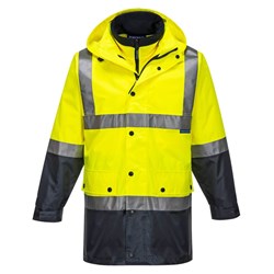Portwest Eyre Hi-Vis 4-in-1 Contrast Jacket 9XL Yellow And Navy