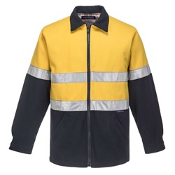 Portwest Bluey Hi-Vis Contrast Wool Blend Work Jacket Small Yellow And Navy