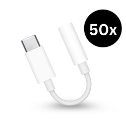 SchoolTech Headphone Adapters USB-C To 3.5mm Jack White Pack Of 50
