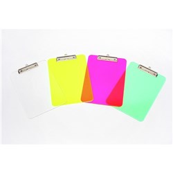 CLIPBOARD MARBIG A4 PLASTIC ASSORT COLOURS