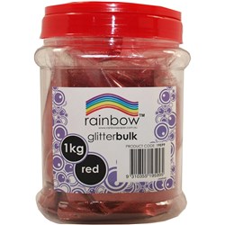 Rainbow Glitter Bulk Jar Red 1kg