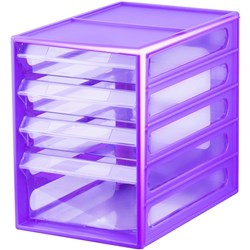 Italplast 4 Drawer Office Organiser Cabinet Grape