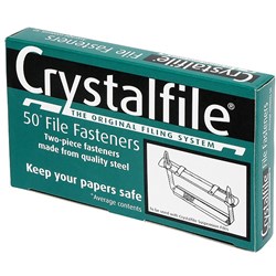 Crystalfile File Fastener 80mm 2 Piece Silver Box Of 50