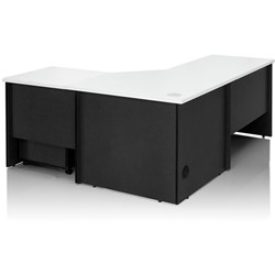 Logan Corner Workstation 1800/1800W x 750D x 730mmH White And Ironstone