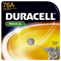 BATTERY Duracell 76A 1.5V Card Watch pk2